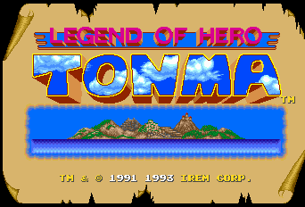Legend of Hero Tonma title screen for PC Engine
